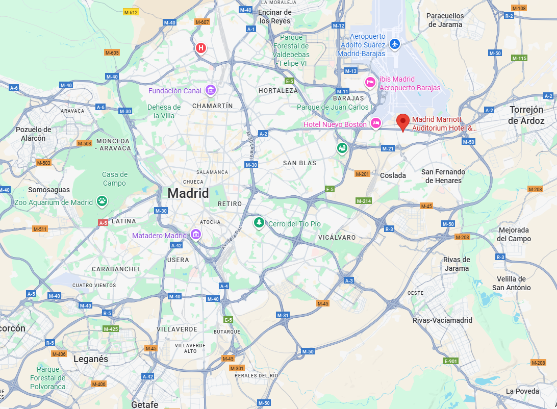 Madrid Marriott Auditorium location map